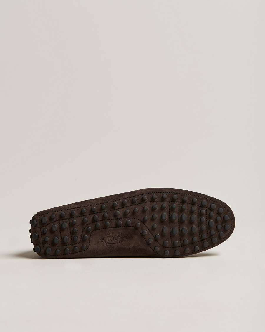 Hombres | Tod's Gommino Carshoe Dark Brown Suede | Tod's | Gommino Carshoe Dark Brown Suede