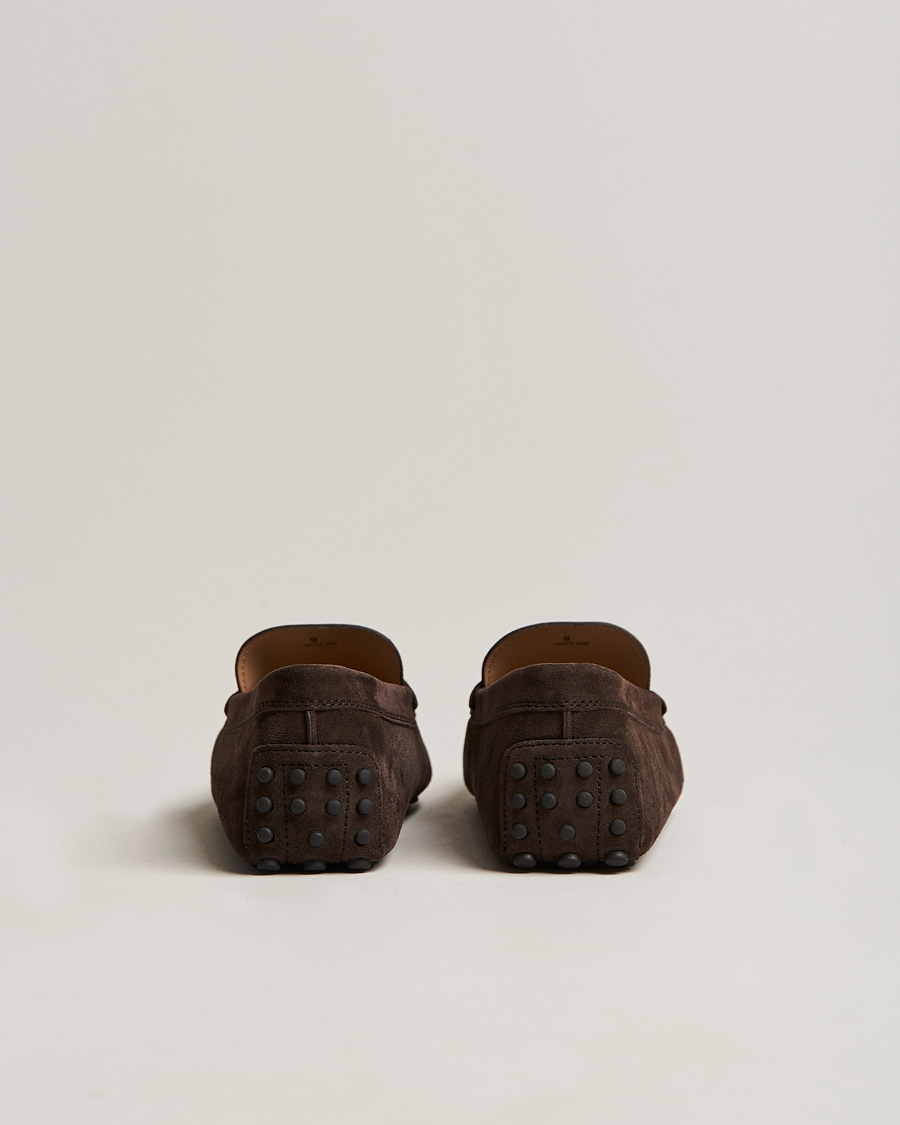 Hombres | Tod's Gommino Carshoe Dark Brown Suede | Tod's | Gommino Carshoe Dark Brown Suede
