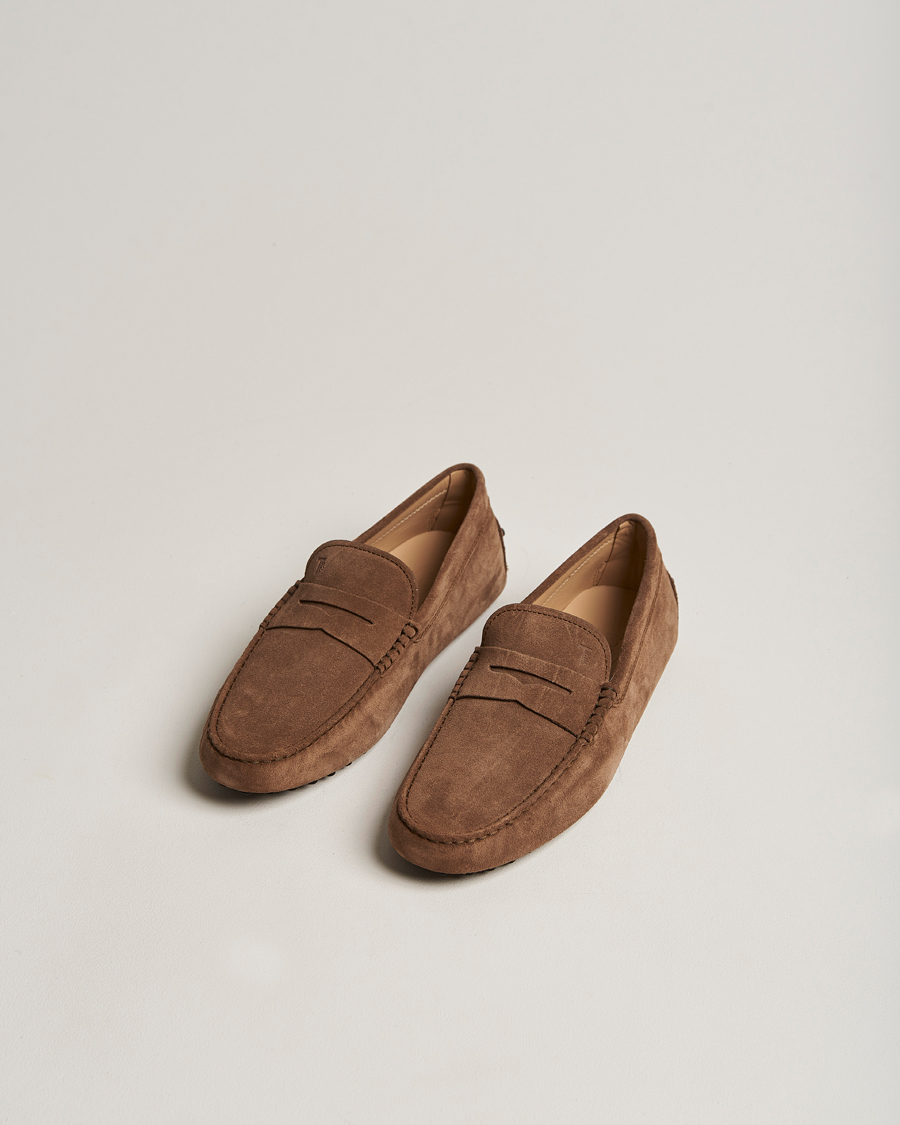Hombres | Tod's Gommino Carshoe Brown Suede | Tod's | Gommino Carshoe Brown Suede