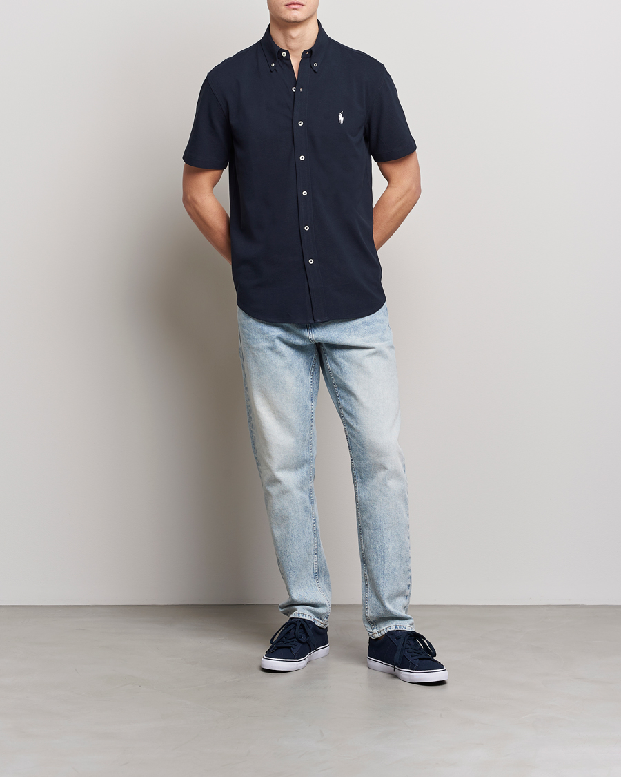 Hombres | Camisas | Polo Ralph Lauren | Featherweight Mesh Short Sleeve Shirt Aviator Navy