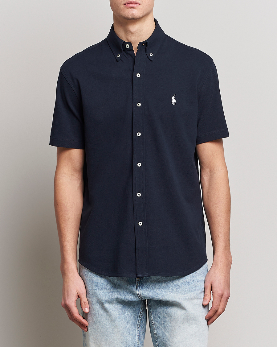 Hombres | Camisas | Polo Ralph Lauren | Featherweight Mesh Short Sleeve Shirt Aviator Navy