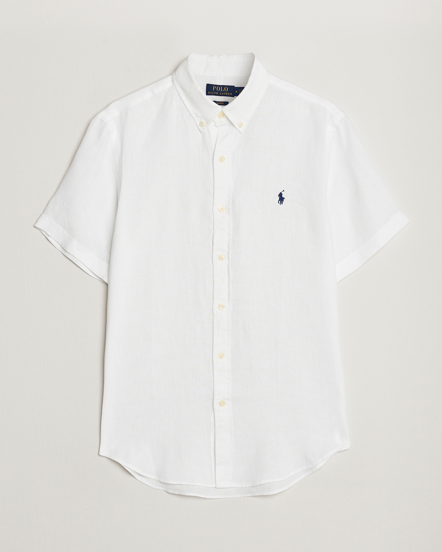 Hombres | Camisas | Polo Ralph Lauren | Slim Fit Linen Short Sleeve Shirt White