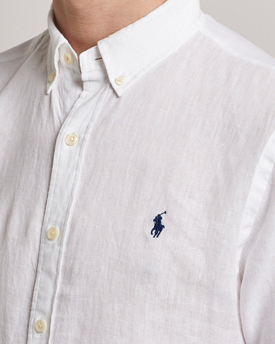 Hombres | Camisas | Polo Ralph Lauren | Slim Fit Linen Short Sleeve Shirt White