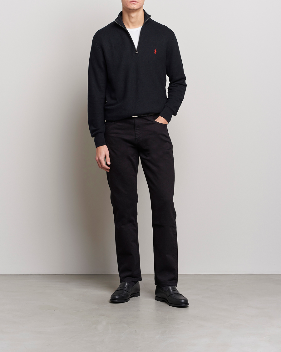 Hombres | Jerséis y prendas de punto | Polo Ralph Lauren | Textured Half-Zip Black