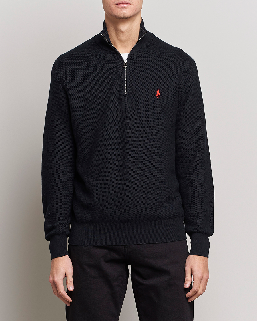 Hombres | Jerséis y prendas de punto | Polo Ralph Lauren | Textured Half-Zip Black