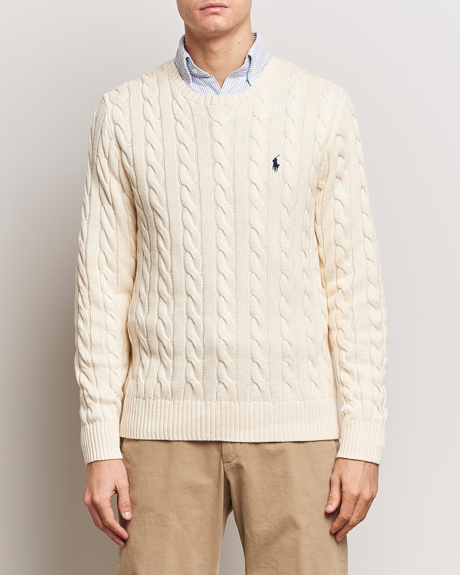 Hombres | Jerséis y prendas de punto | Polo Ralph Lauren | Cotton Cable Pullover Andover Cream
