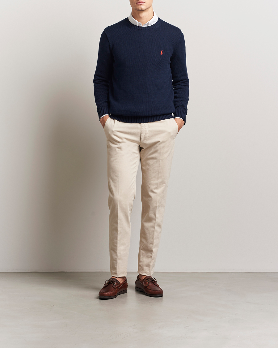 Hombres | Jerséis y prendas de punto | Polo Ralph Lauren | Cotton Crew Neck Sweater Hunter Navy