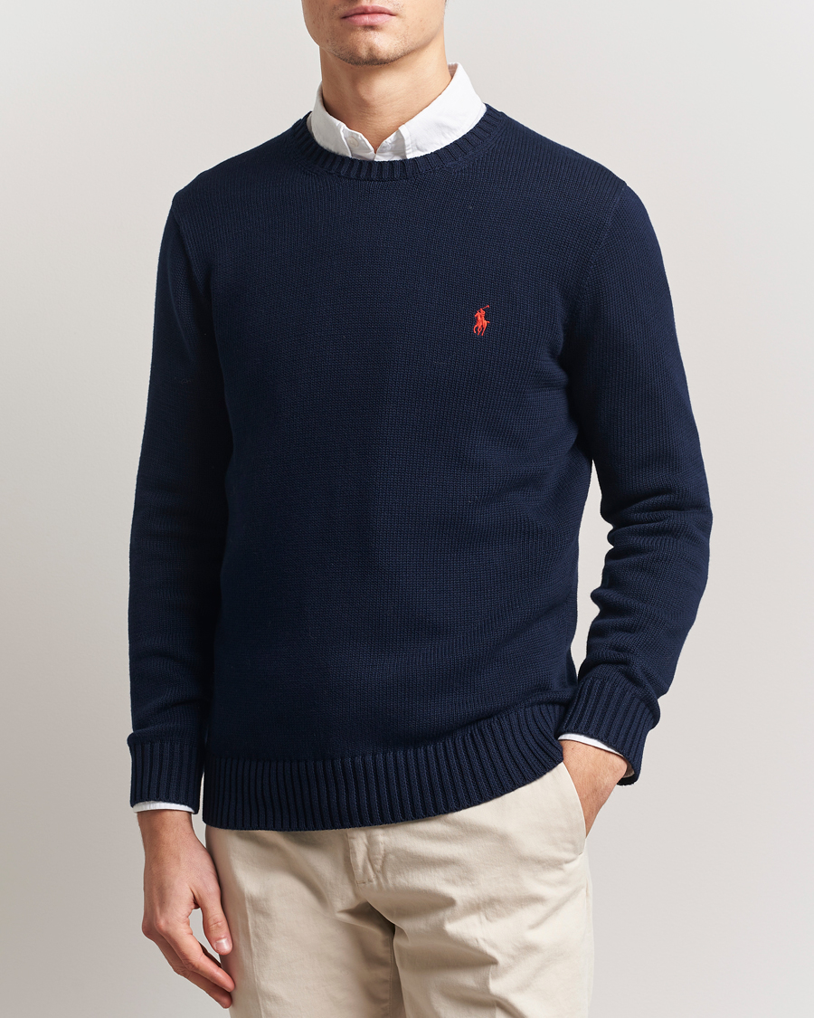 Hombres | Jerséis y prendas de punto | Polo Ralph Lauren | Cotton Crew Neck Sweater Hunter Navy