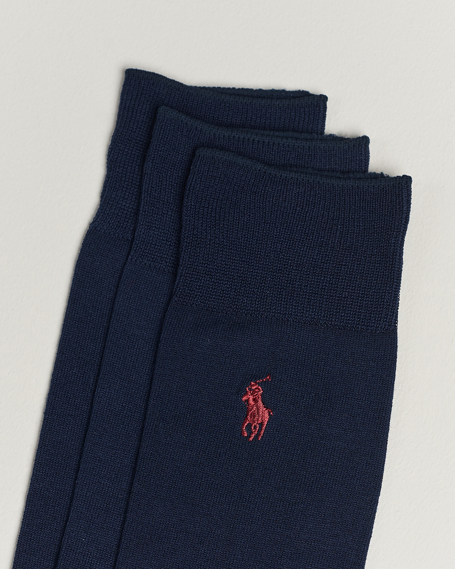 Hombres | Calcetines | Polo Ralph Lauren | 3-Pack Mercerized Cotton Socks Navy