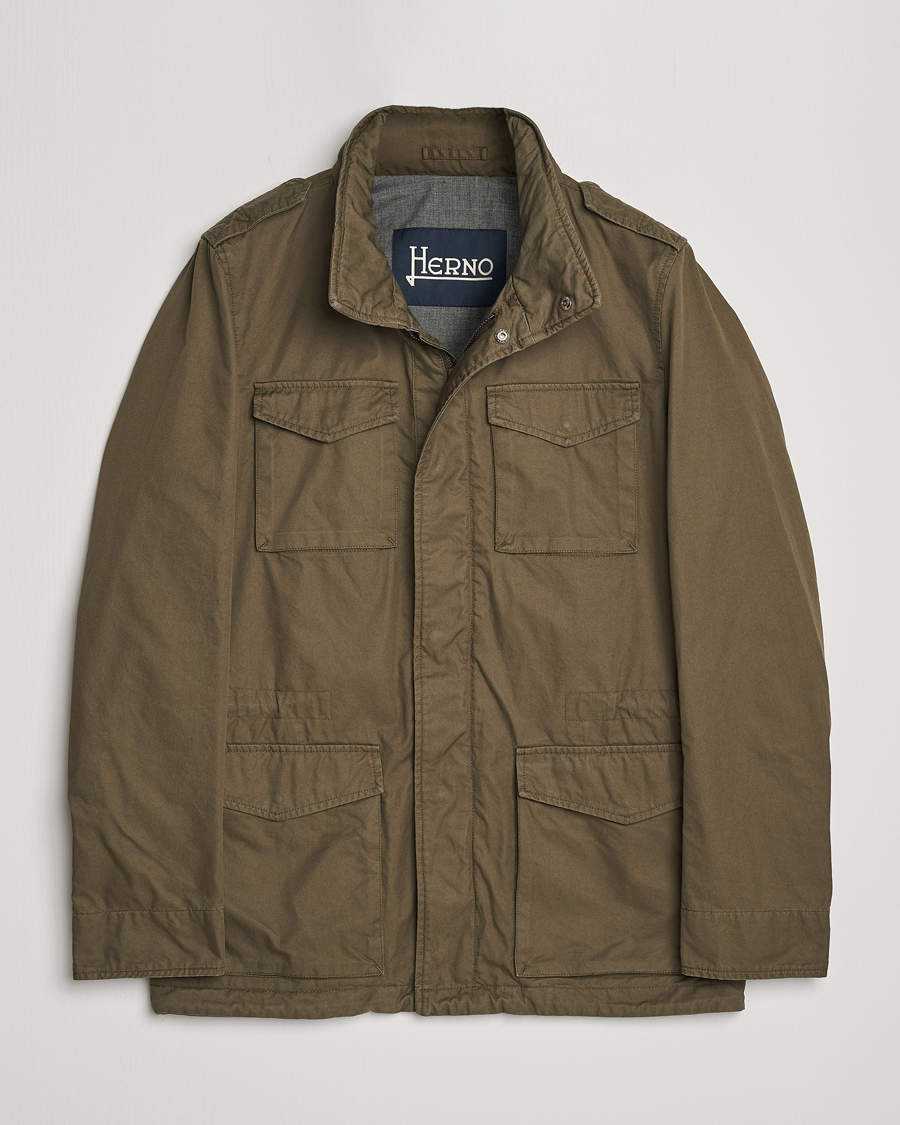Hombres | Abrigos y chaquetas | Herno | Cotton Field Jacket Army Green