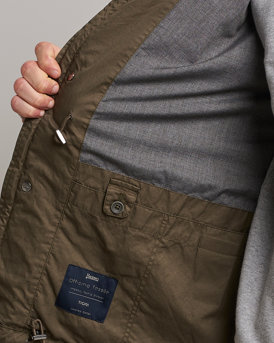 Hombres | Abrigos y chaquetas | Herno | Cotton Field Jacket Army Green