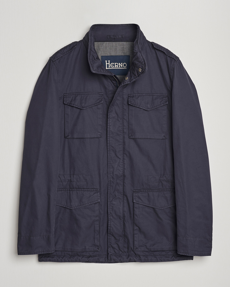 Hombres | Abrigos y chaquetas | Herno | Cotton Field Jacket Navy