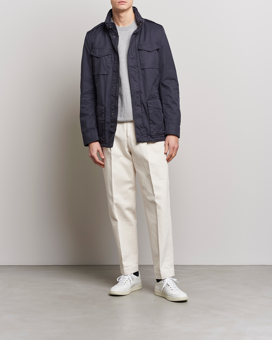 Hombres | Abrigos y chaquetas | Herno | Cotton Field Jacket Navy