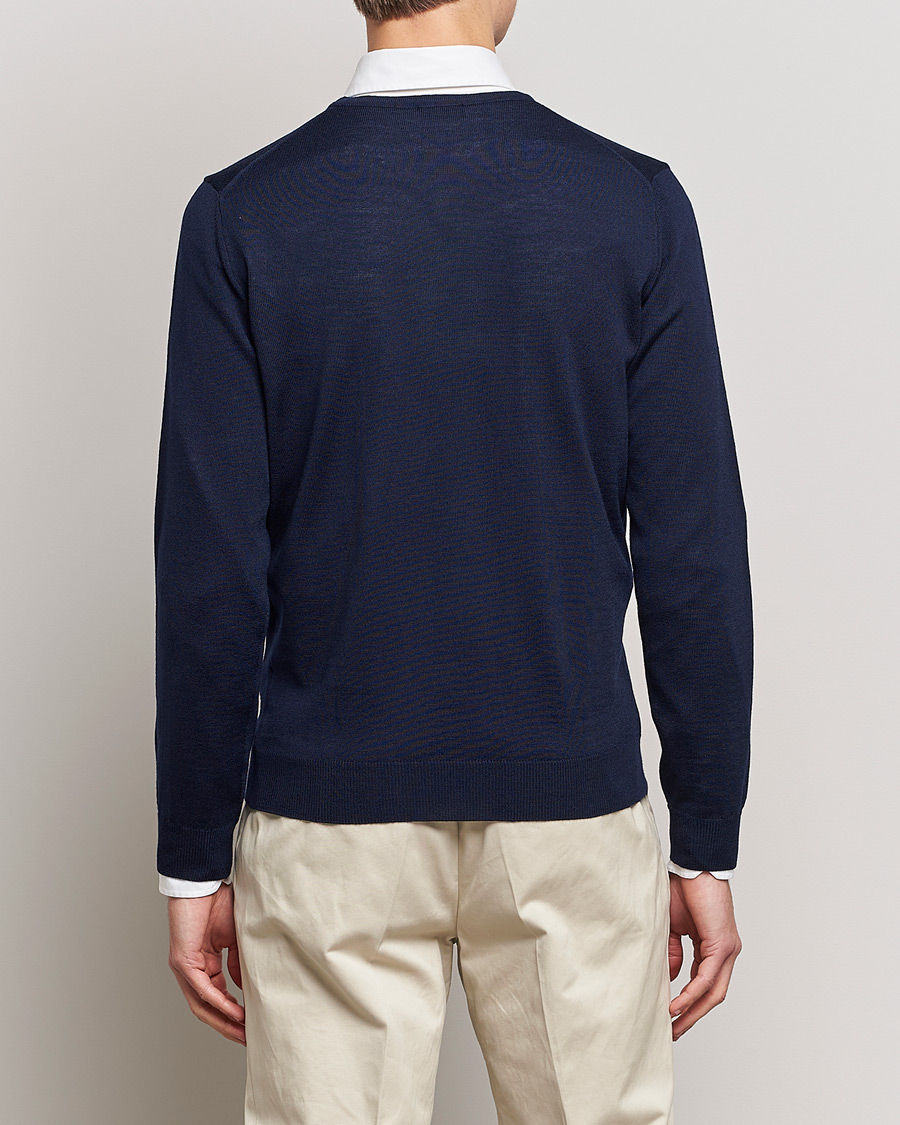 Hombres | Jerséis y prendas de punto | Stenströms | Merino Crew Neck Navy