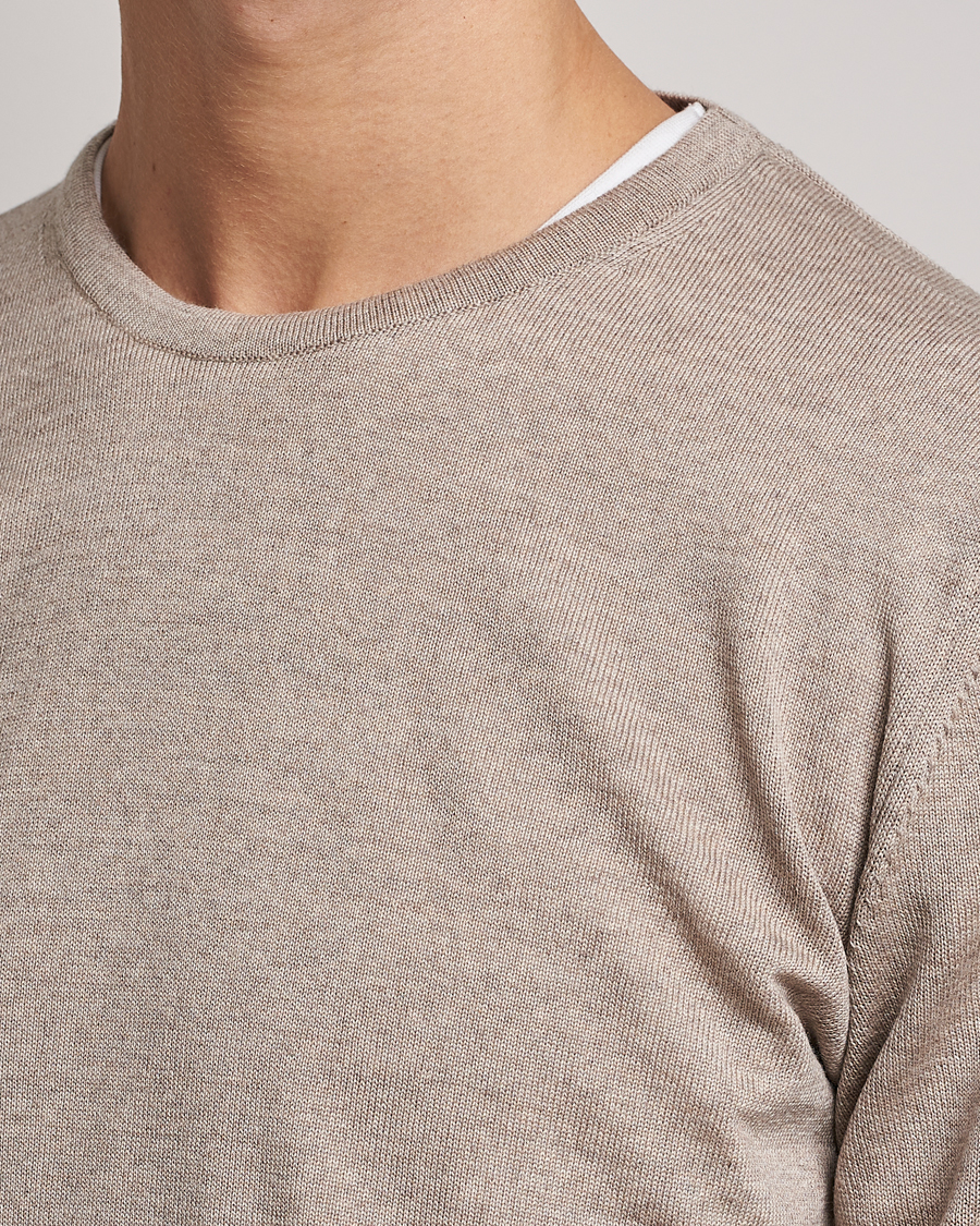 Hombres | Jerséis y prendas de punto | Stenströms | Merino Crew Neck Sand
