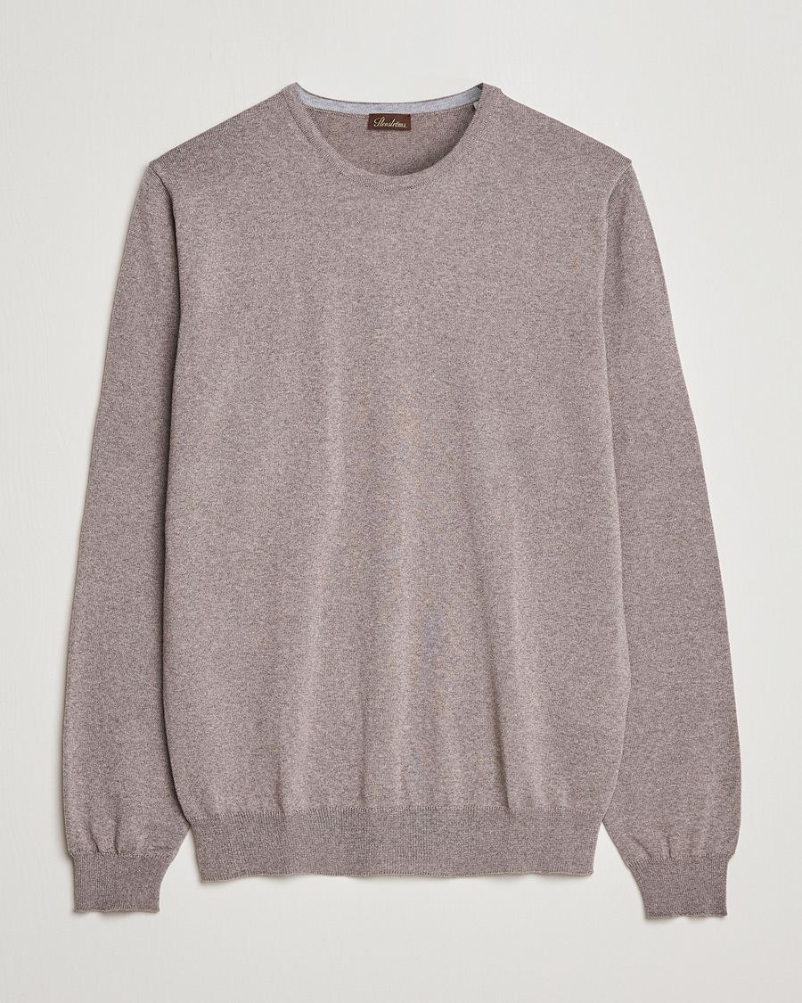 Hombres | Jerséis y prendas de punto | Stenströms | Merino Crew Neck Mud Brown