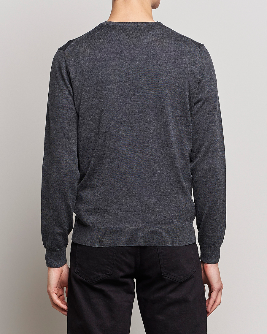 Hombres | Jerséis y prendas de punto | Stenströms | Merino Crew Neck Anthracite