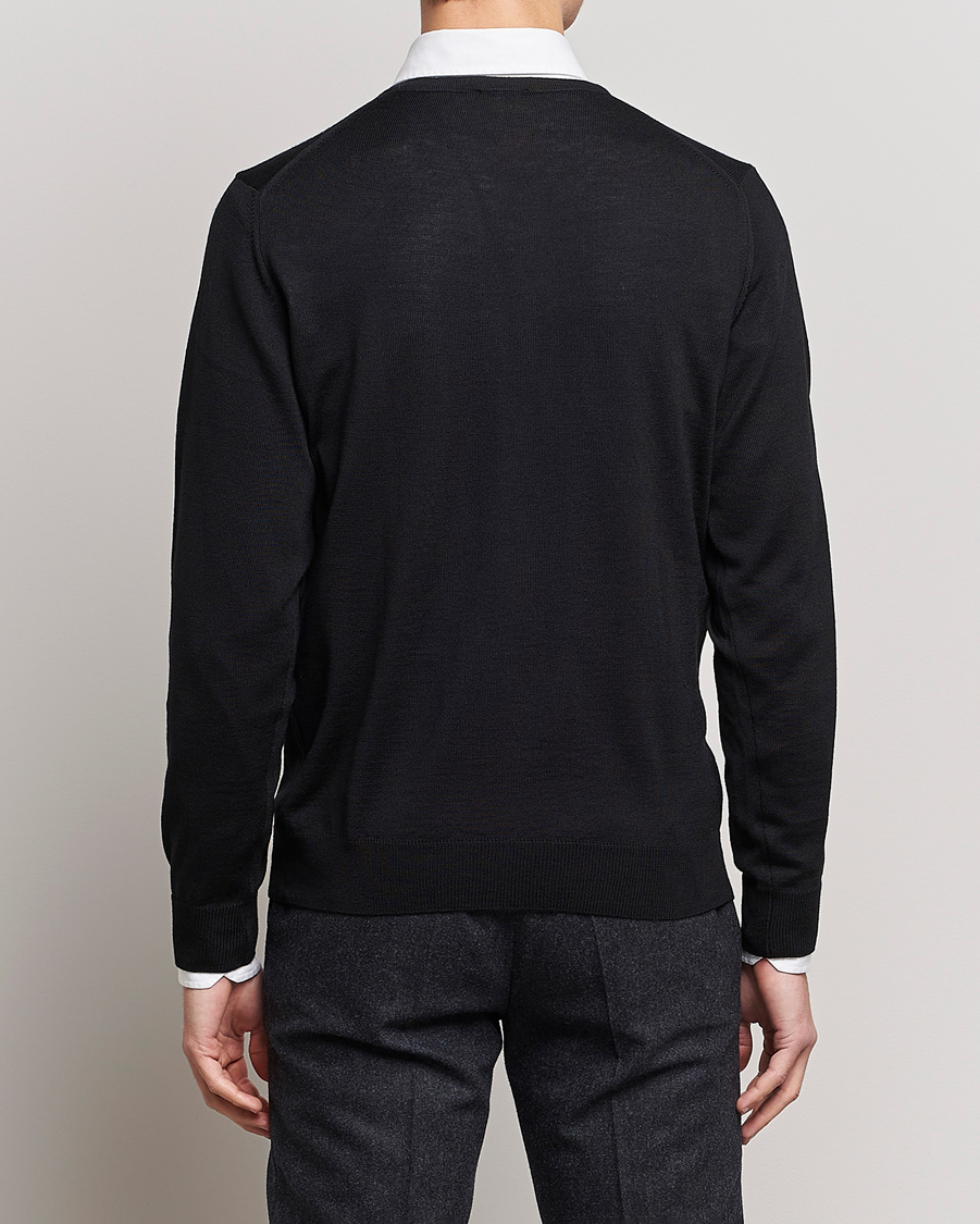Hombres | Jerséis y prendas de punto | Stenströms | Merino Crew Neck Black