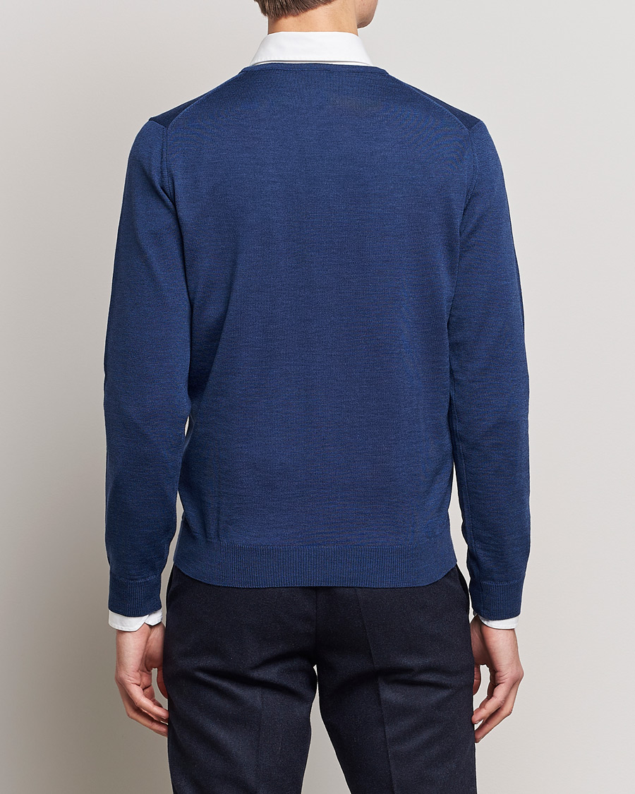 Hombres | Jerséis y prendas de punto | Stenströms | Merino V-Neck Blue