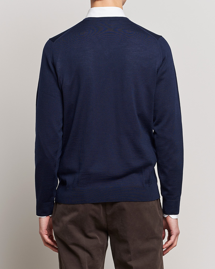 Hombres | Jerséis y prendas de punto | Stenströms | Merino V-Neck Navy