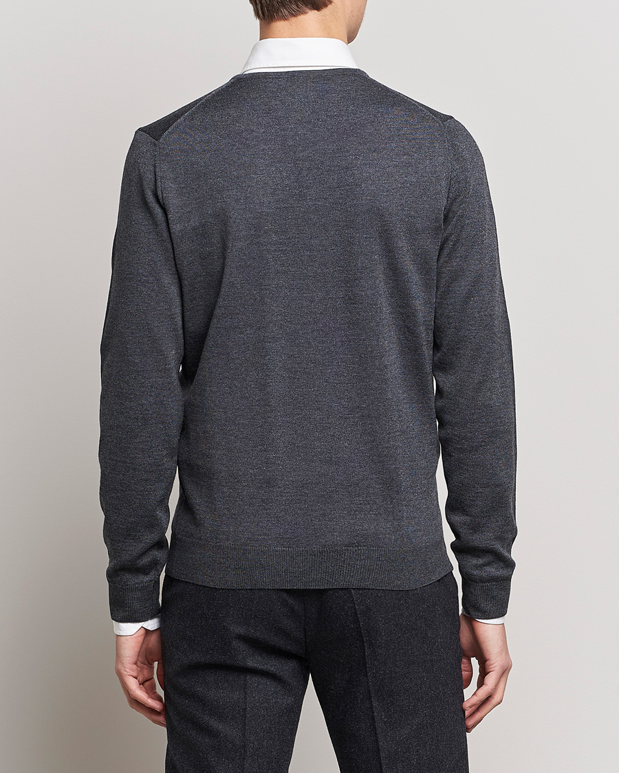 Hombres | Jerséis y prendas de punto | Stenströms | Merino V-Neck Anthracite