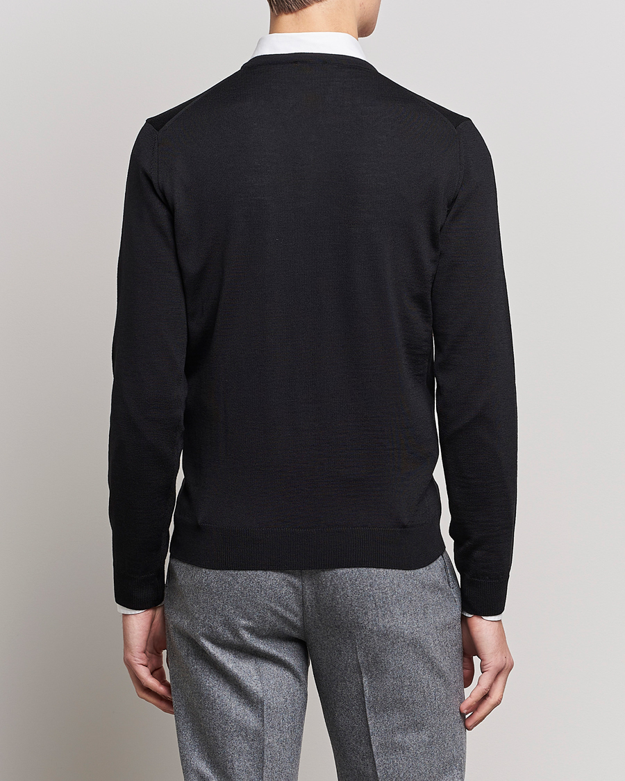 Hombres | Jerséis y prendas de punto | Stenströms | Merino V-Neck Black
