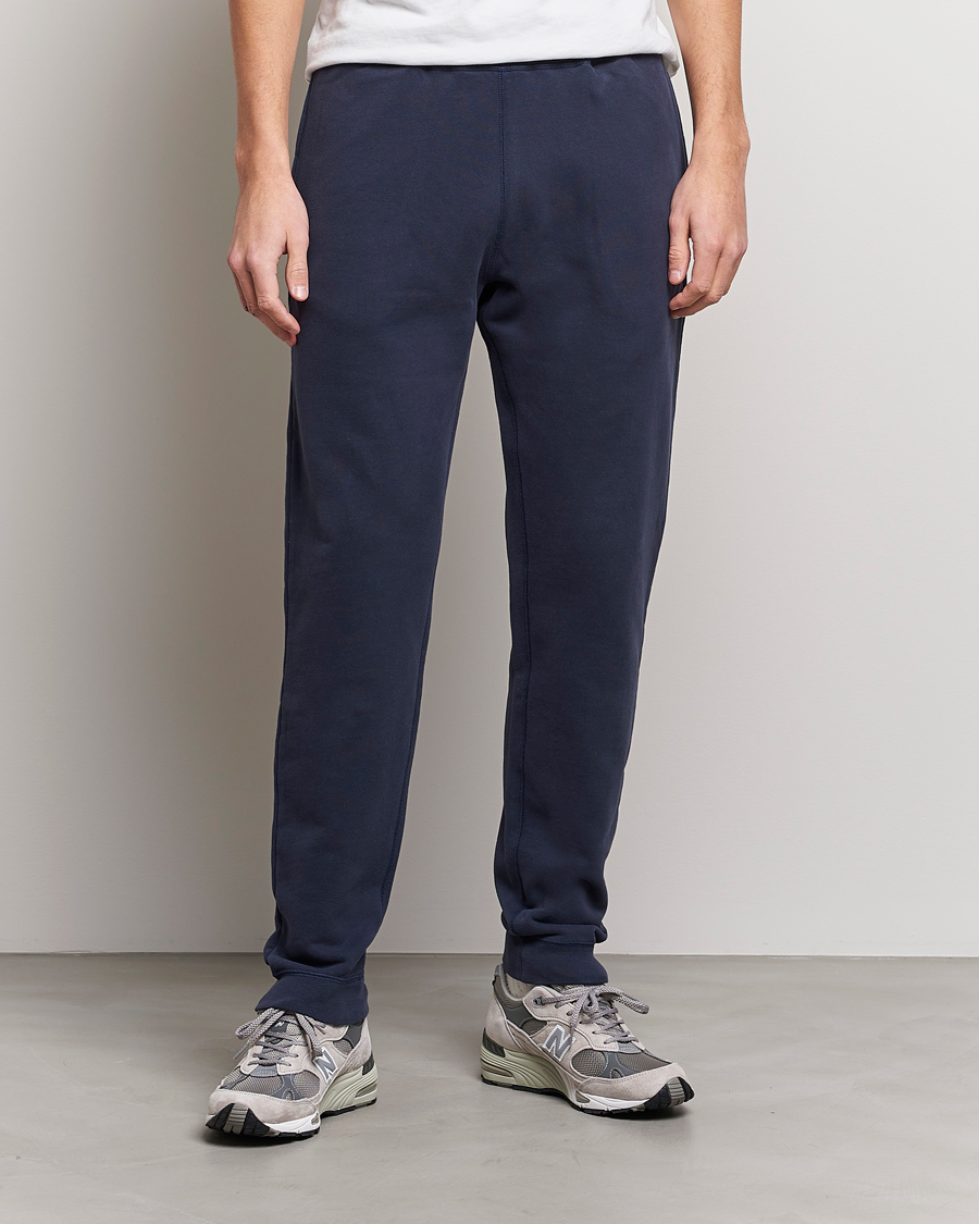 Hombres | Pantalones | Sunspel | Cotton Loopback Track Pants Navy