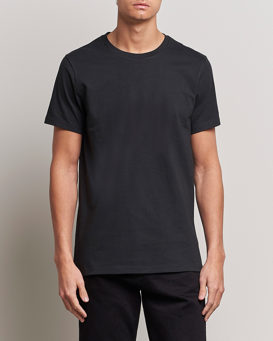 Hombres | Camisetas negras | Bread & Boxers | Crew Neck Regular T-Shirt Black
