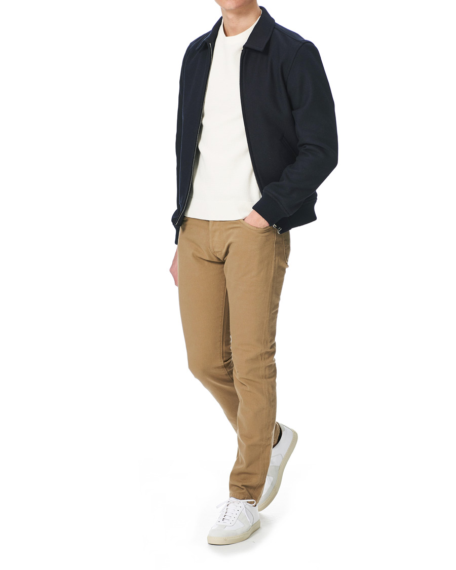 Hombres | Vaqueros | C.O.F. Studio | M7 Tapered Organic Cotton Stretch Jeans Khaki Beige