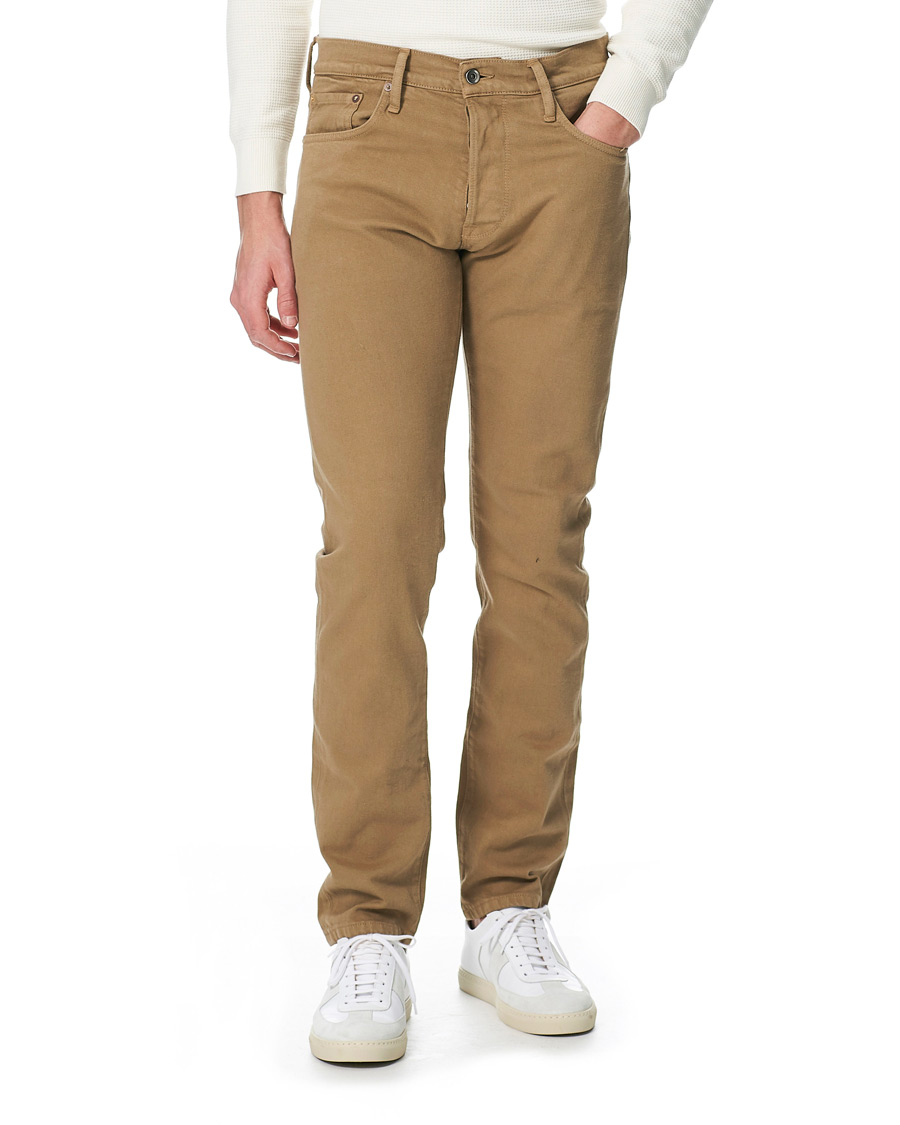 Hombres | Vaqueros | C.O.F. Studio | M7 Tapered Organic Cotton Stretch Jeans Khaki Beige
