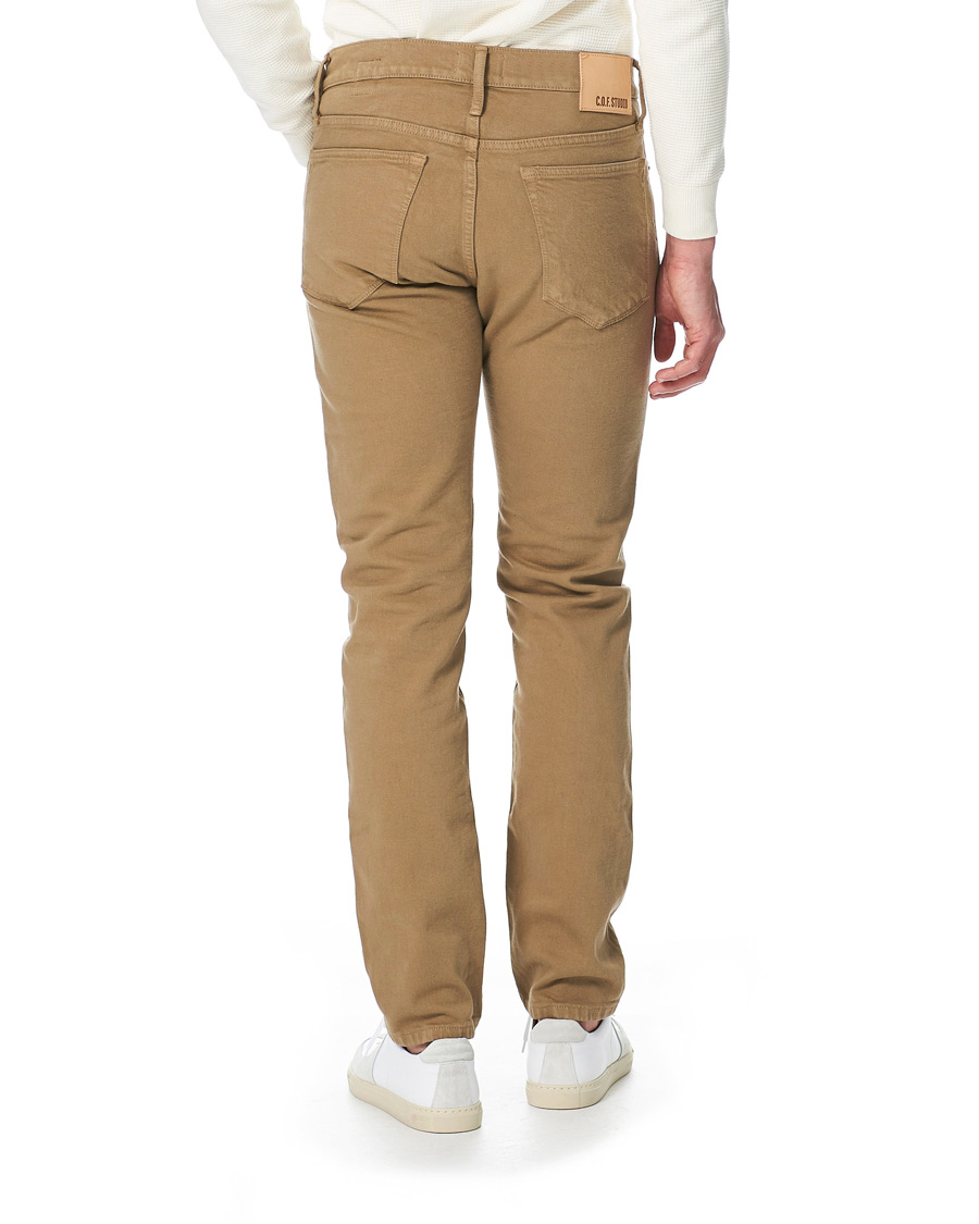 Hombres | Vaqueros | C.O.F. Studio | M7 Tapered Organic Cotton Stretch Jeans Khaki Beige