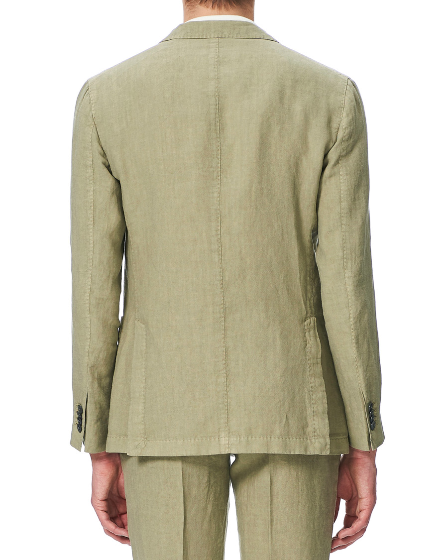 Hombres | Trajes | Boglioli | K Jacket Patch Pocket Linen Suit Sage Green
