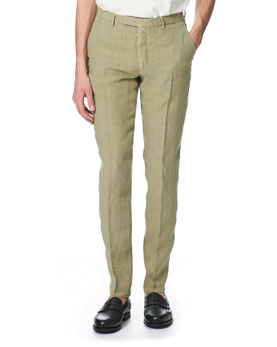 Hombres | Trajes | Boglioli | K Jacket Patch Pocket Linen Suit Sage Green