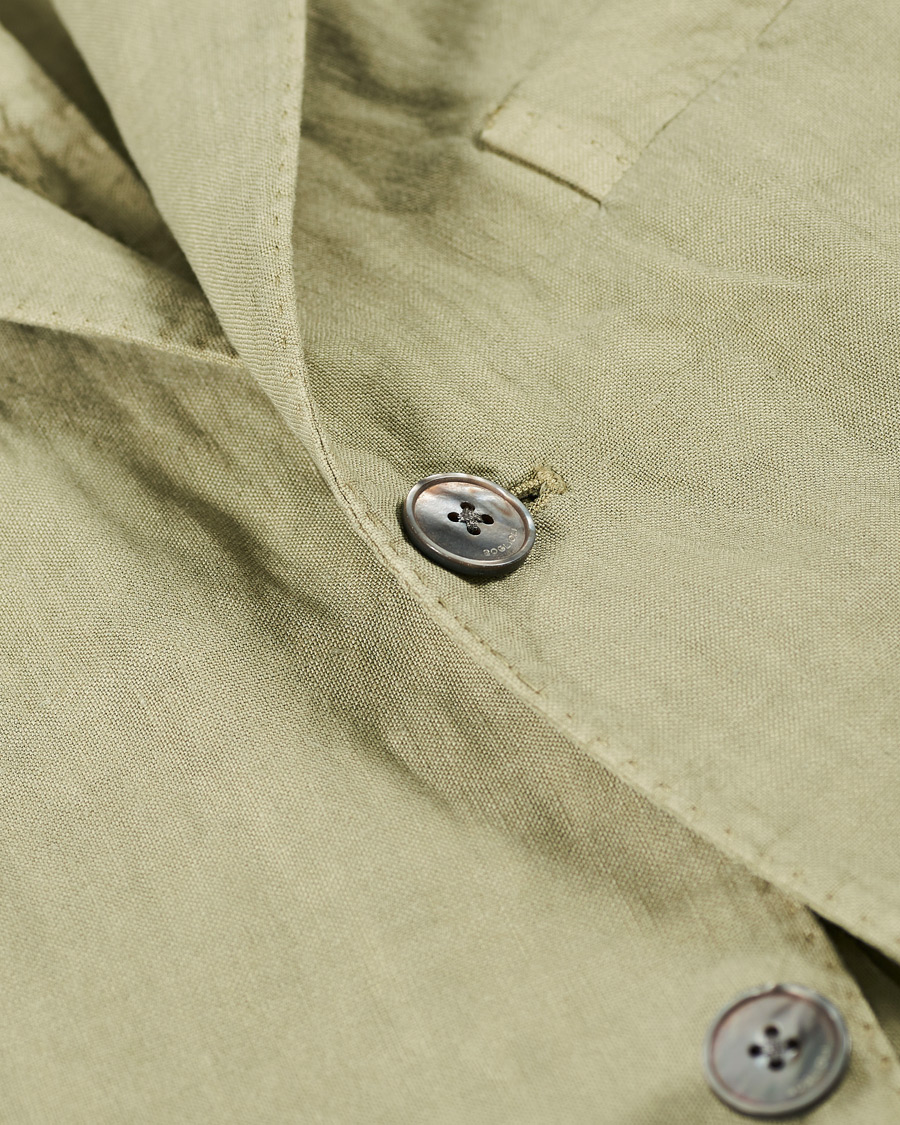 Hombres | Trajes | Boglioli | K Jacket Patch Pocket Linen Suit Sage Green