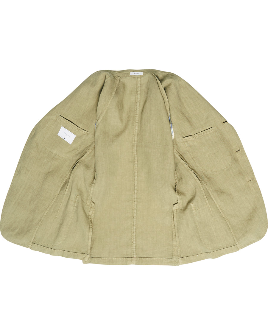 Hombres | Trajes | Boglioli | K Jacket Patch Pocket Linen Suit Sage Green