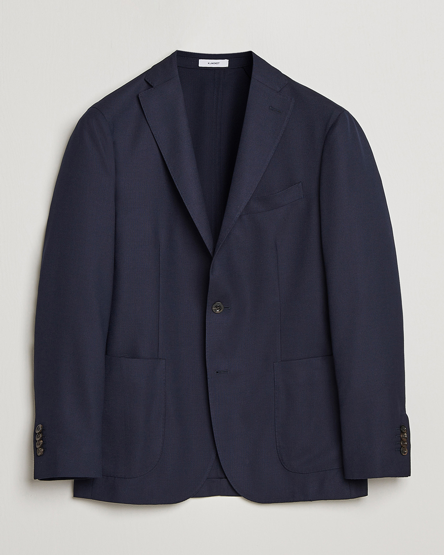 Hombres | Blazers | Boglioli | K Jacket Wool Hopsack Blazer Navy