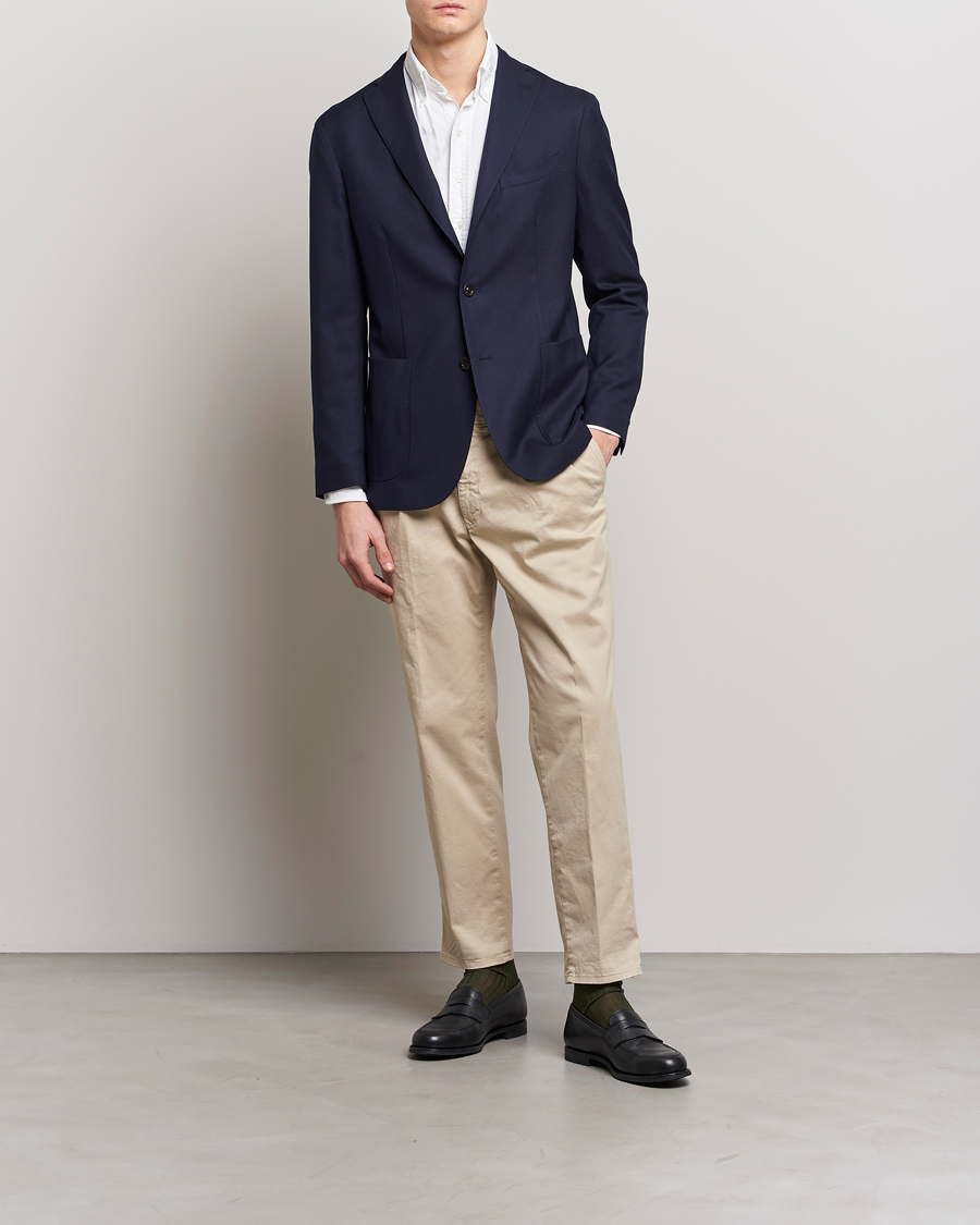 Hombres | Blazers | Boglioli | K Jacket Wool Hopsack Blazer Navy