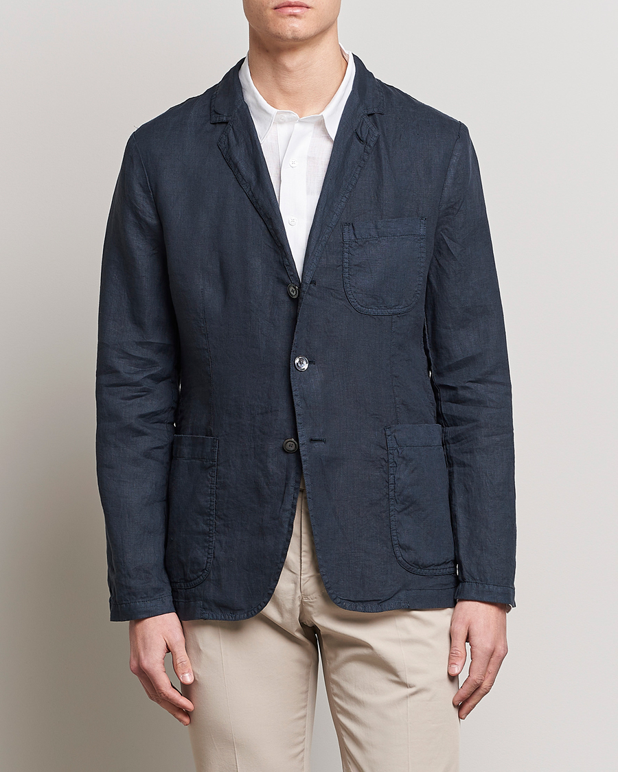 Hombres | Blazers de lino | Aspesi | Samuraki Linen Blazer Navy