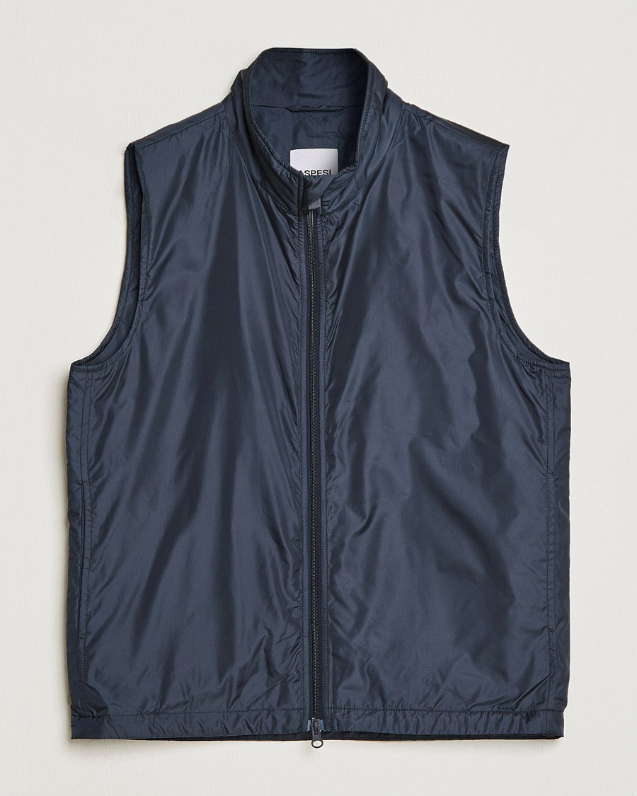 Hombres | Chalecos | Aspesi | Vernes Nylon Gilet Navy