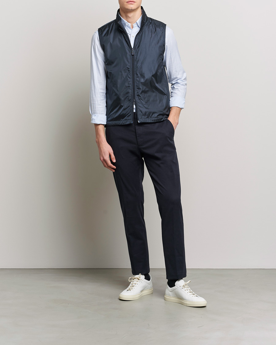 Hombres | Chalecos | Aspesi | Vernes Nylon Gilet Navy