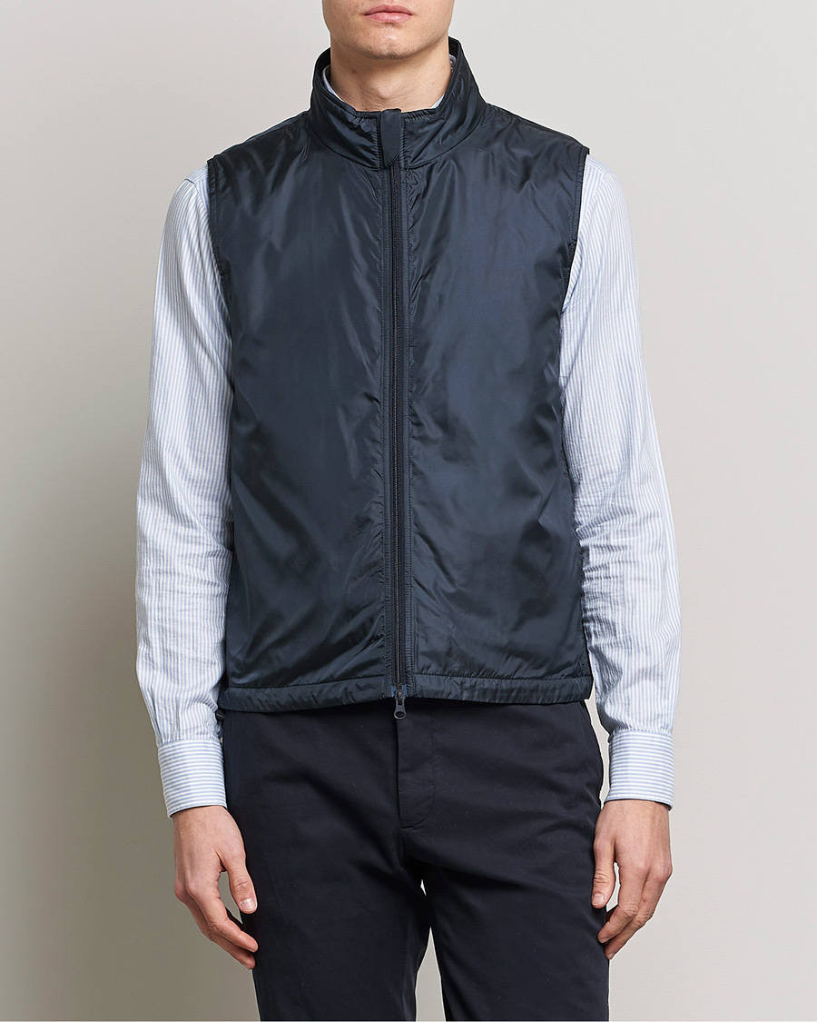 Hombres | Chalecos | Aspesi | Vernes Nylon Gilet Navy