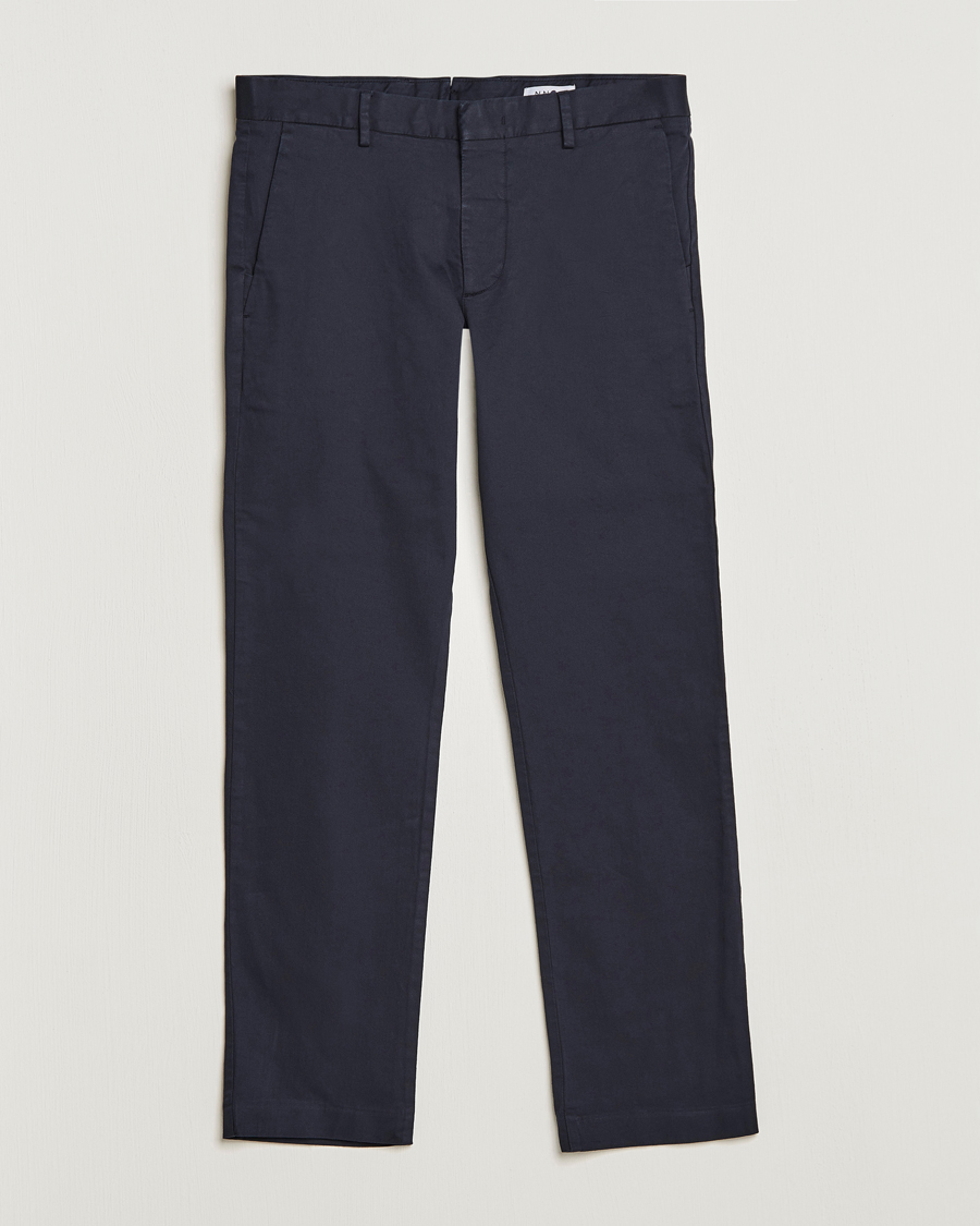 Hombres | Pantalones | NN07 | Theo Regular Fit Stretch Chinos Navy Blue