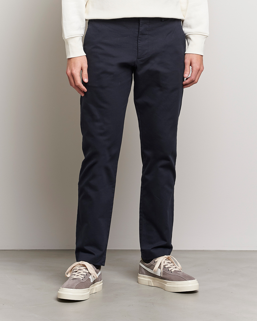 Hombres | Pantalones | NN07 | Theo Regular Fit Stretch Chinos Navy Blue