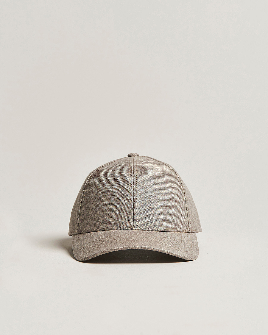 Hombres | Sombreros y gorras | Varsity Headwear | Linen Baseball Cap Argent Khaki