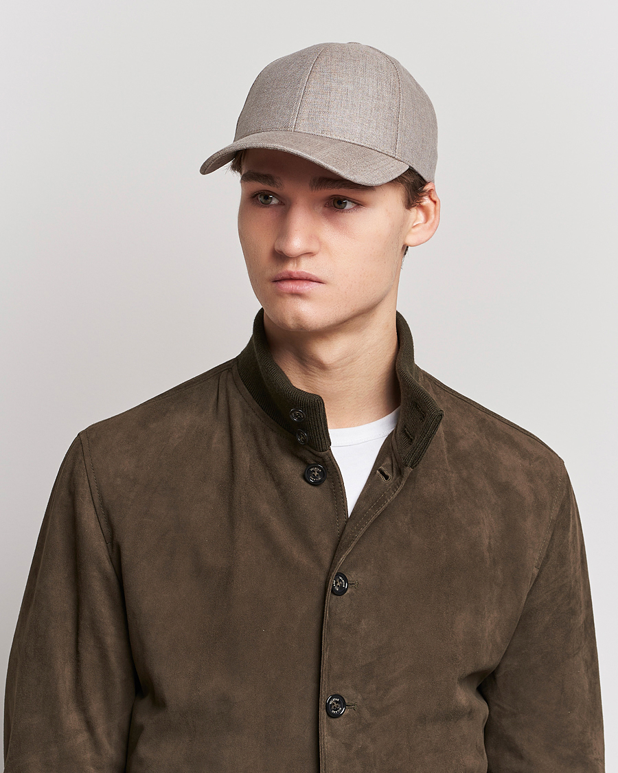 Hombres | Sombreros y gorras | Varsity Headwear | Linen Baseball Cap Argent Khaki