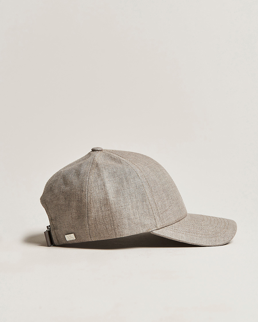 Hombres | Sombreros y gorras | Varsity Headwear | Linen Baseball Cap Argent Khaki