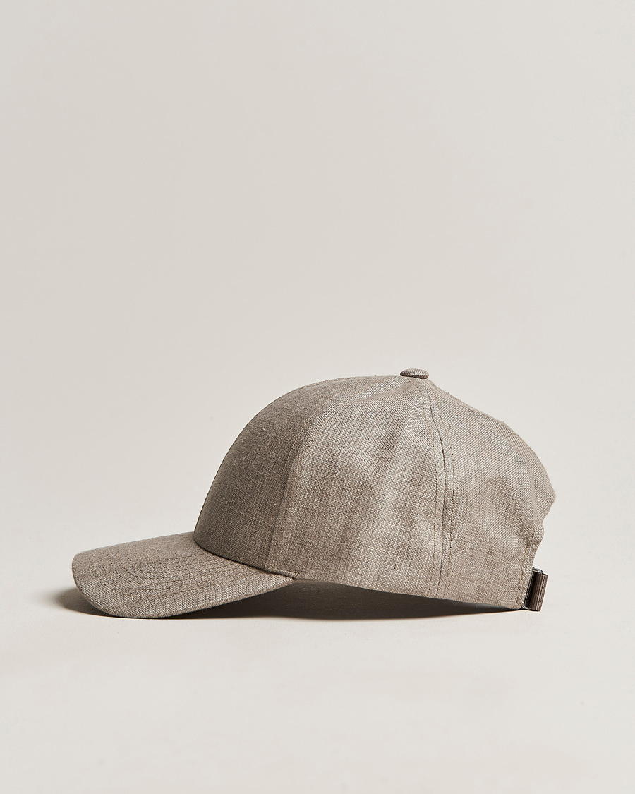 Hombres | Sombreros y gorras | Varsity Headwear | Linen Baseball Cap Argent Khaki