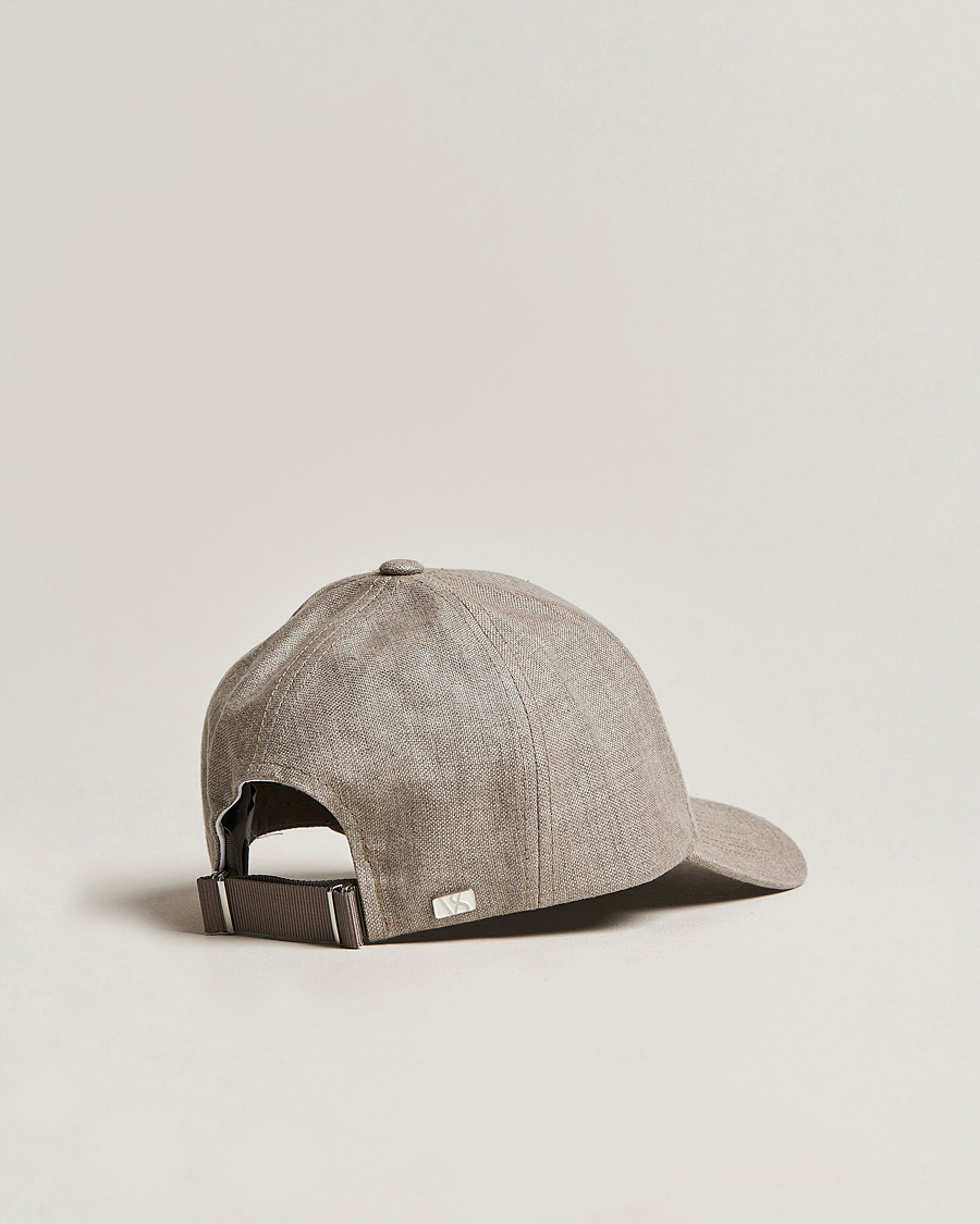Hombres | Sombreros y gorras | Varsity Headwear | Linen Baseball Cap Argent Khaki