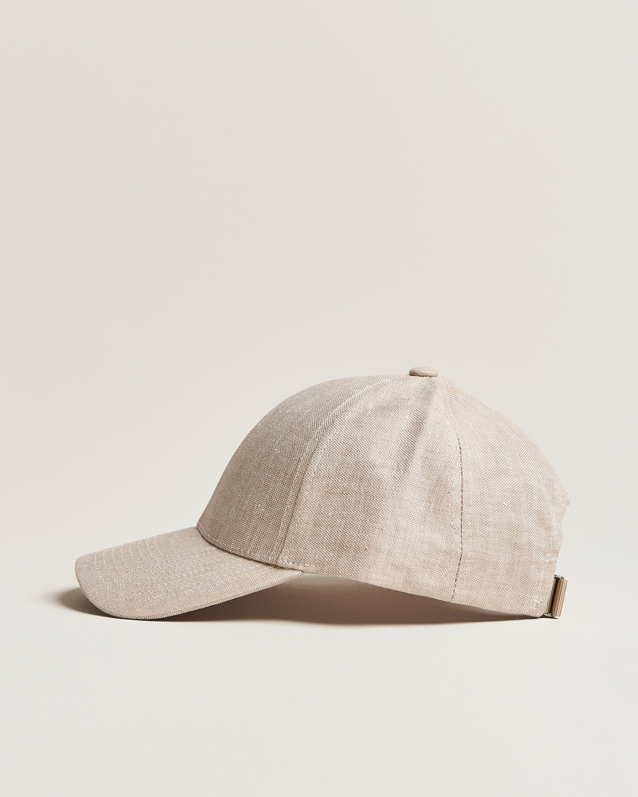 Hombres | Sombreros y gorras | Varsity Headwear | Linen Baseball Cap Hampton Beige