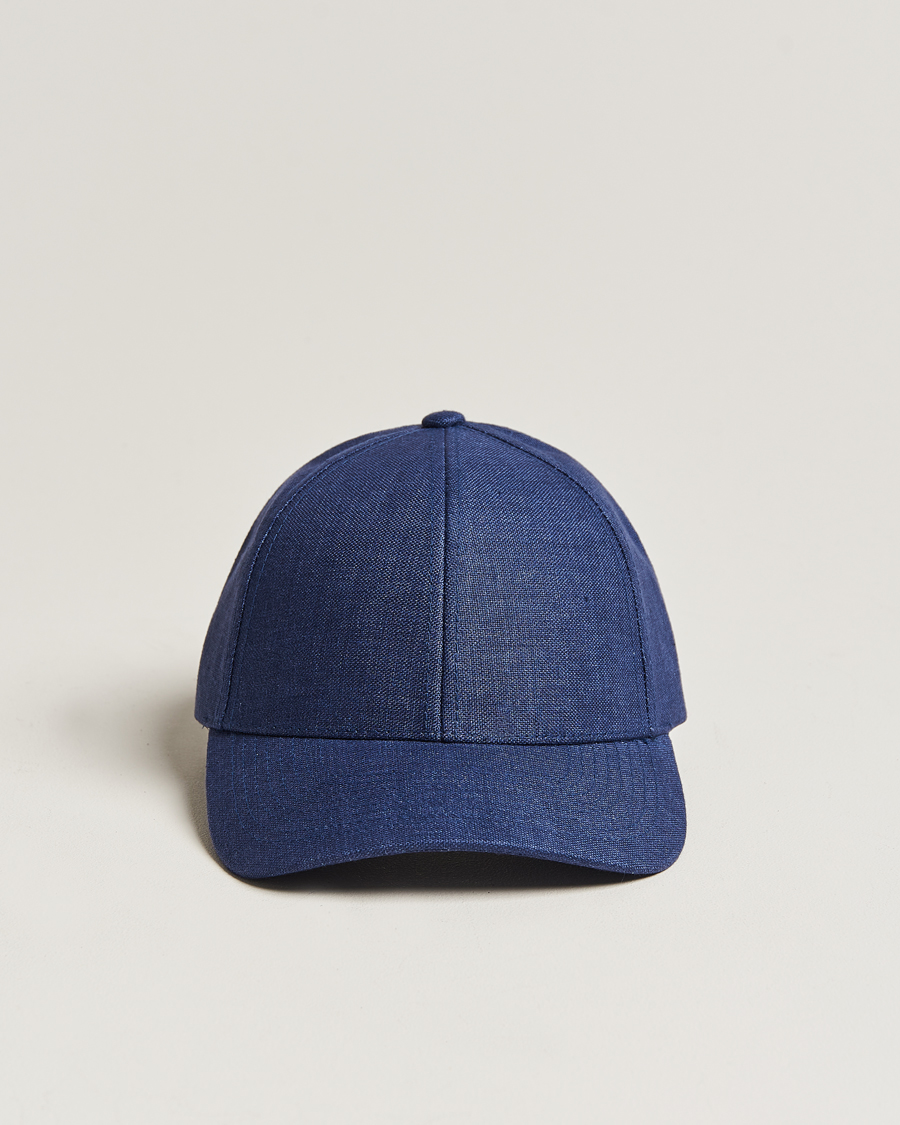 Hombres | Sombreros y gorras | Varsity Headwear | Linen Baseball Cap Oxford Blue